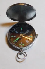 COMPASS TC & NEEDLE LOCK VTG JAPAN STAINLESS STELL CASE LUMINOUS