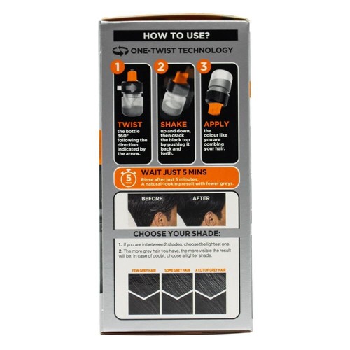 6PK Loreal Hair Colour Care Men Expert One Twist Natural Looking 03 Dark Brown - Picture 4 of 5