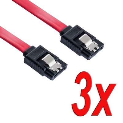 3er Set | 0,5m SATA 3 Kabel Rot von JAMEGA | S-ATA 6 Gb/s High Speed SSD HDD