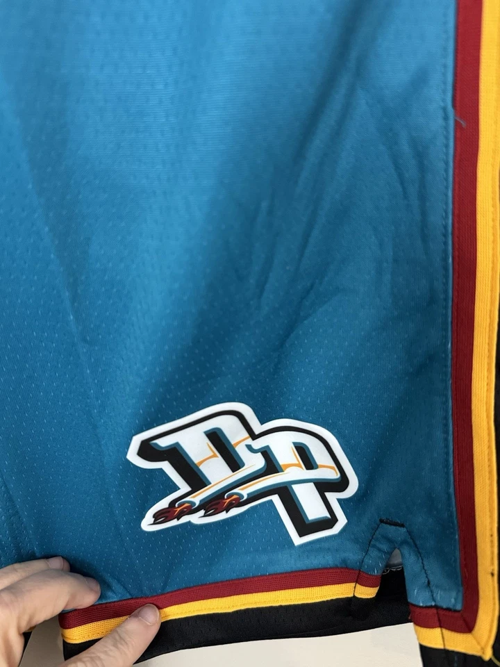 Youth Detroit Pistons Nike Teal Hardwood Classics Swingman Shorts Sz 10/12 Retro - Image 3 of 4