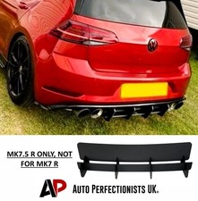VW Golf R MK7.5 Rear Blade Fin Diffuser Spoiler Splitter Lip Body Kit 2016-2020!