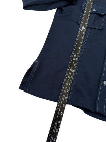 Vintage Wrangler Shacket Herren Large Navy Blau Taschen Langarm Knopfleiste - Bild 3 von 5