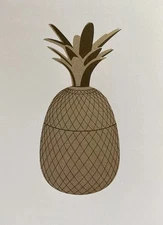 Contemporary Screen Print Brass Pineapple  9/40 Signed 2015