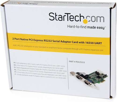 StarTech.com PEX2S553 2 Port Native PCIe RS232 Serial Adapter Card with 16550 UA - Picture 2 of 5