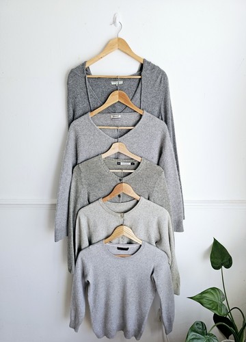 5x 100% Pure Cashmere Upcycled Craft Job Lot Bulk Sweater Jumper Grey Gap M&S - Picture 2 of 10
