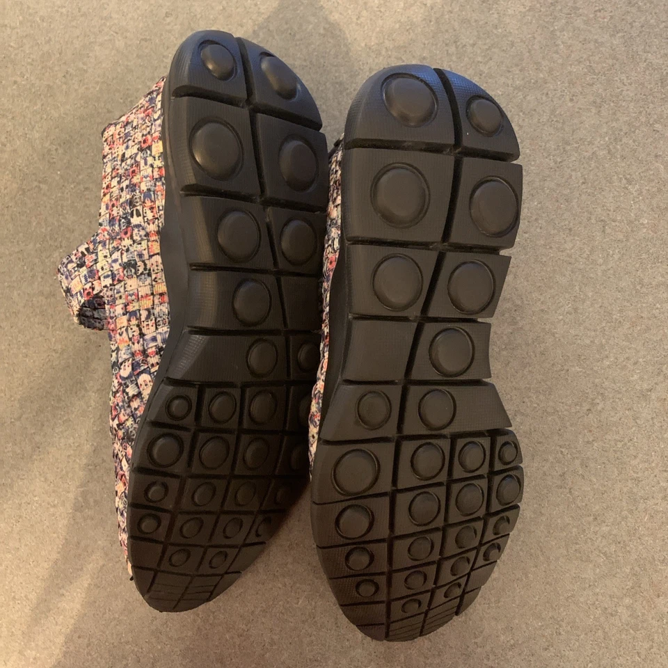 Bernie Mev Multi Color Fabric Slip On Mary Jane Wedge Ballet Women Shoe Size 9 - Image 3 of 4