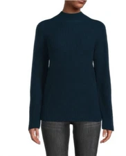 Vince Sweater Ribbed Mock Neck Pullover Medium Wool Cashmere