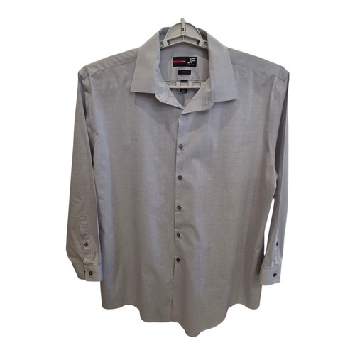 J. Ferrar Slim Fit Long Sleeve Button Up Dress Shirt Mens XL 17.5 32-33 Grey - Picture 2 of 4