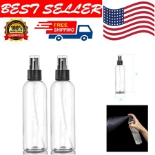 8oz Reusable Clear Plastic Spray Bottles with Black Fine Mist Sprayer Pack of...