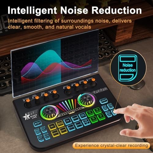 X3 Gaming Audio Mixer, Live Sound Card with 3.5mm Condenser Microphone Input,... - Picture 4 of 8