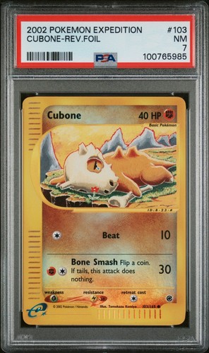 PSA 7 - Pokemon Cubone - eReader EXPEDITION Base Set Reverse Holo - 103/165