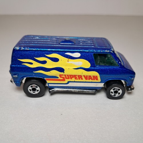 Vintage 1974 Hot Wheels Chevy Super Van blau mit gelben Flammen - Bild 3 von 6