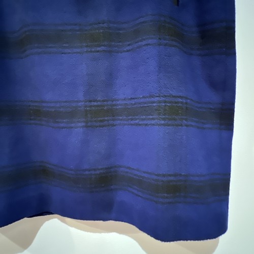 Talbots Royal Blue Black Plaid Skirt Leather Trim Pockets Wool Blend Sz 16 Lined - Bild 9 von 17