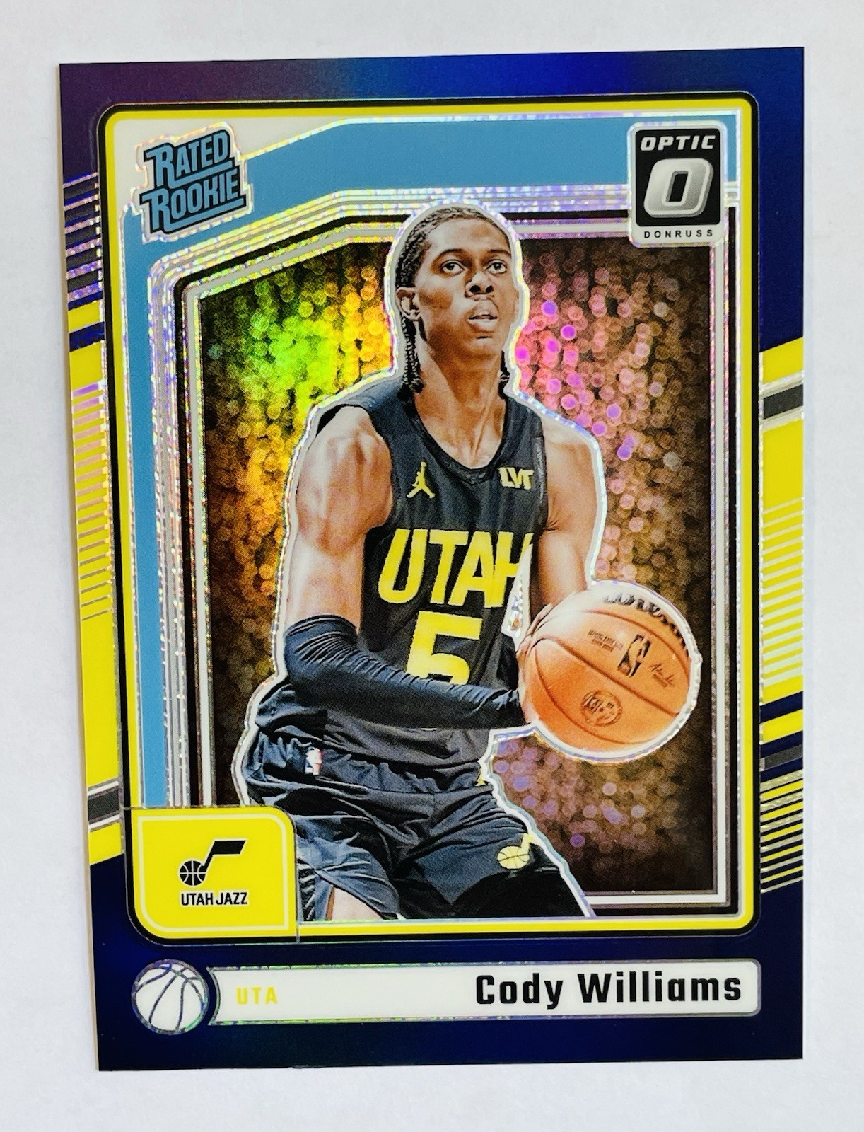 2024-25 Panini Donruss Optic #298 Cody Williams Rated Rookie Purple Prizm RC