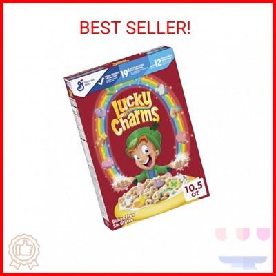 Lucky Charms Gluten Free Cereal with Marshmallows, Kids Breakfast Cereal, Made w
