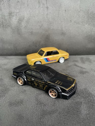 Hot wheels X2 YELLOW BMW 2002 & BLACK BMW 635 CSI BOTH CUSTOM WHEELS SWAP - Picture 16 of 21