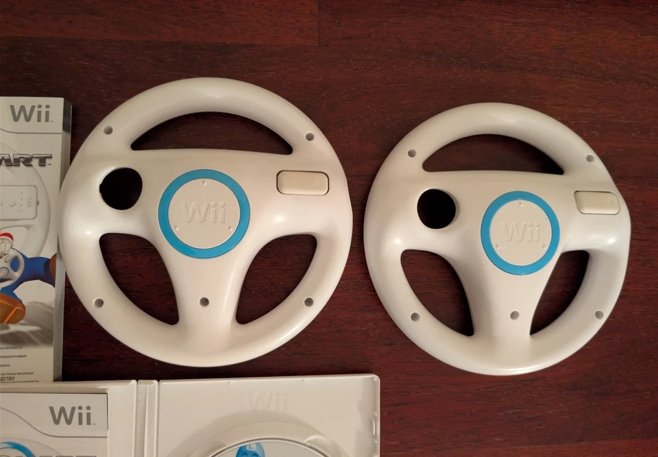 Nintendo Mario Kart Wii originale completa con gioco due volanti e istruzioni - Imagen 3 de 4