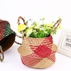 Woven Linen Basket Storage Container Multipurpose Flower Vase Double Thicken