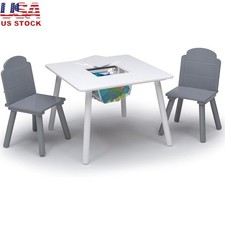 Kids Table Chairs Set W/ Toy Storage Toddler Playroom Safe Assembly