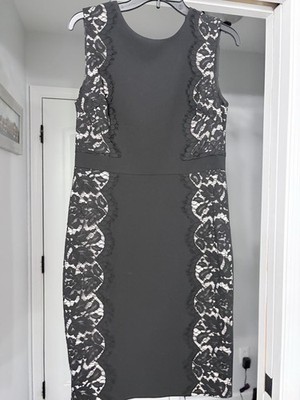 J.CREW Black Lace Panel Sleeveless, Scoop Neck, Zip Closure, 6