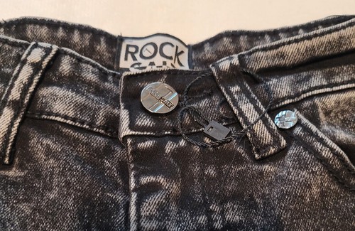 Boy's Rock Salt Jeans Size 10 Black Distressed/Multi-colored Stitching - Picture 2 of 7