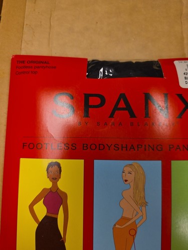 Spanx By Sara Blakely Footless Bodyshaping Pantyhose. Size D Black Factory Seal - Picture 3 of 6