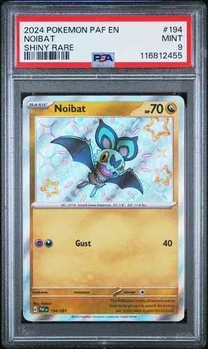 2024 POKEMON PAF EN-PALDEAN FATES SHINY RARE #194 NOIBAT PSA 9