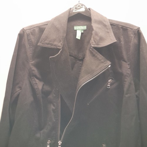 Giacca LRL Lauren Jeans Co. Moto Denim Donna XL Nera Zip Polo Ralph Biker - Foto 6 di 15