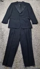 Emporio Armani Suit Mens 44 Waist 34 Leg 29 Black Tuxedo Blazer Trousers
