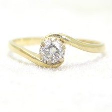 Vintage 18ct Gold 0.35ct Diamond Solitaire Ring Size P 1/2 ~ US 8