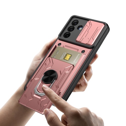 Funda con soporte de anillo para teléfono Samsung Galaxy A17 5G ranura para tarjeta billetera cubierta antideslizante - Imagen 59 de 69