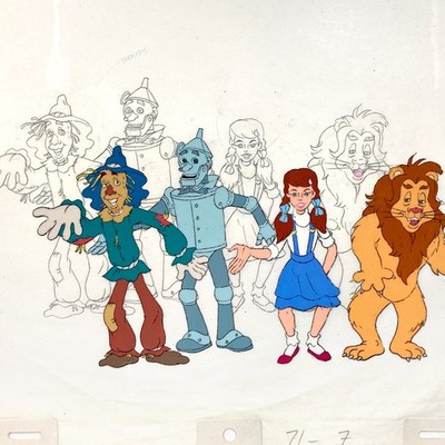 Der Zauberer von Oz: Original Produktionszelle mit passender Animationszeichnung 1990