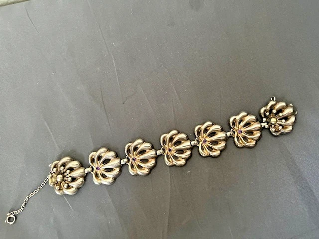 Bracelet,Vintage, Designer, Napier, Sterling silver w/Amethyst Gems, 7.125", USA - Image 4 of 4