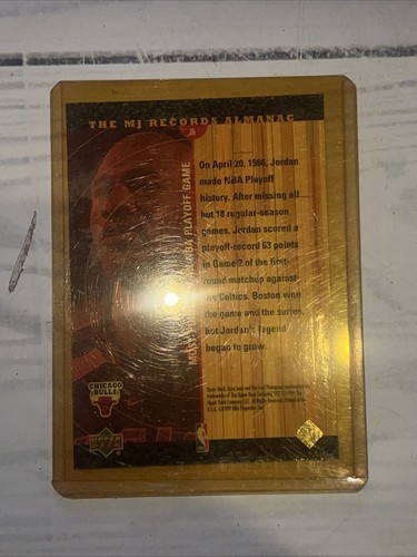 1999 UPPER DECK HARDCOURT MICHAEL JORDAN MJ RECORDS ALMANAC INSERT CARD #J6 - Picture 2 of 4