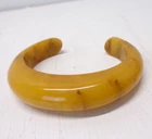 Bakelite Cuff Bracelet VTG Butterscotch Marbled Dainty Retro Jewelry FLAW READ
