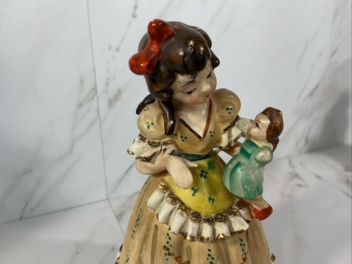 Paar Porzellan Mädchen Figuren Rüschen Kleider ~ besetztes Japan ~ 7 Zoll ~ LESEN! - Bild 9 von 22