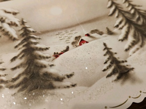 Caja MCM Vintage 21 Tarjetas de Navidad Brillo Gatito Escenas Nevadas Vela Nuevo en Caja - Imagen 10 de 17