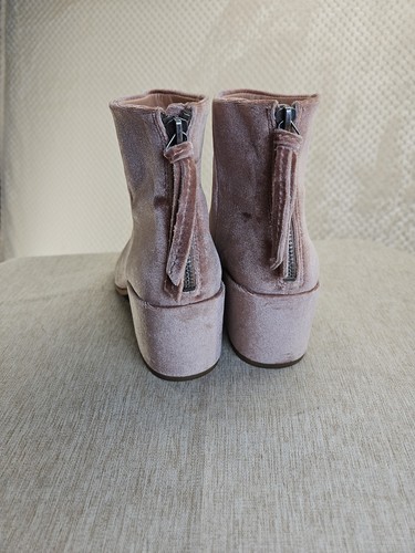 Dolce Vita Women's Dusty Pink Mirra Ankle Boot Velvet Zip 2.5 Heel Sz 6m Pre-own - Picture 2 of 14