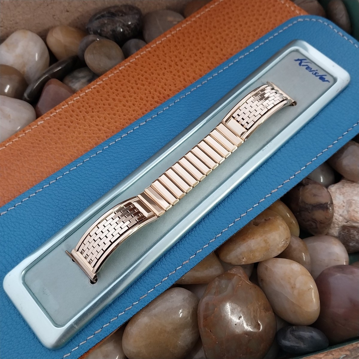16mm 10k Yellow Gold-Fill Kreisler Double Feature nos 1950s Vintage Watch Band View 2