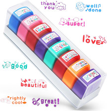 8Pcs Teacher Stamps for Grading Classroom Teacher Supplies Self-inking Motivatio