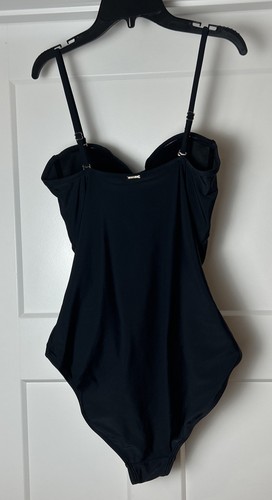 Relleciga Women's One Piece Black Strapless Ruched Swimsuit Size: Large 12/14 - Bild 10 von 13