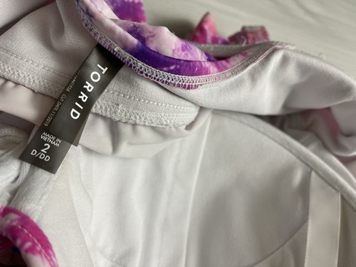 Torrid Damen Tankini Schwimmoberteil Größe 2 D/DD Rosa Mehrfarbig - Bild 4 von 6