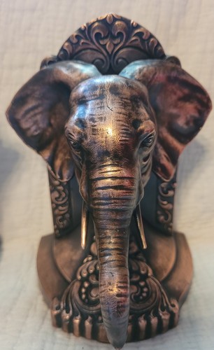 VINTAGE JENNINGS BROTHERS BRONZE METAL ELEPHANT BOOKENDS - Picture 8 of 8