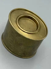 Vintage Engraved Brass Round English Breakfast Tea Empty Tin Jar