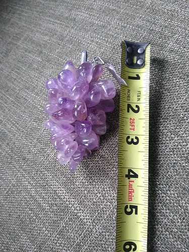 Amethyst Stein Traube Obst Metall Blätter - Bild 6 von 7