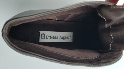 Etienne Aigner Brown Leather Buckle Strap Casual Dress Ankle Boots Women's 8W - Picture 19 of 19