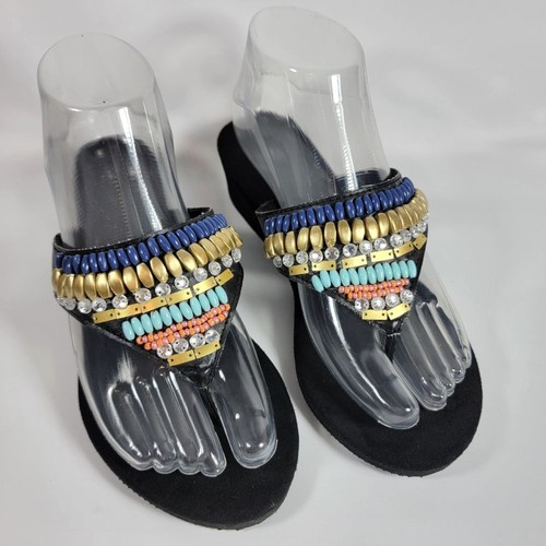 Sandalias Mixit multicolores con cuentas talla 6 - Imagen 1 de 5