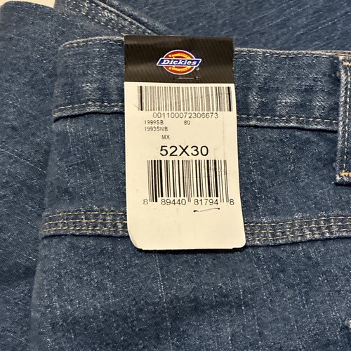 Neu Herren 52 x 30 Dickies Relaxed Fit Denim Carpenter Jeans Hose blau Neu mit Etikett - Bild 1 von 12
