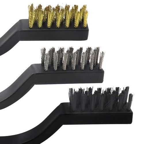 Yoohey 15PCS Wire Brush Set, (Stainless Steel+Brass+Nylon) Curved Handle Maso... - Picture 4 of 5
