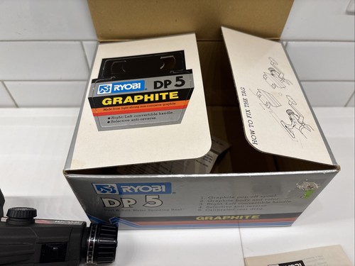 Carrete giratorio de grafito surf RYOBI DP5 de colección hecho en Japón nuevo en caja con papeles - Imagen 8 de 16